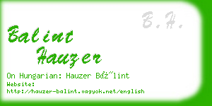 balint hauzer business card